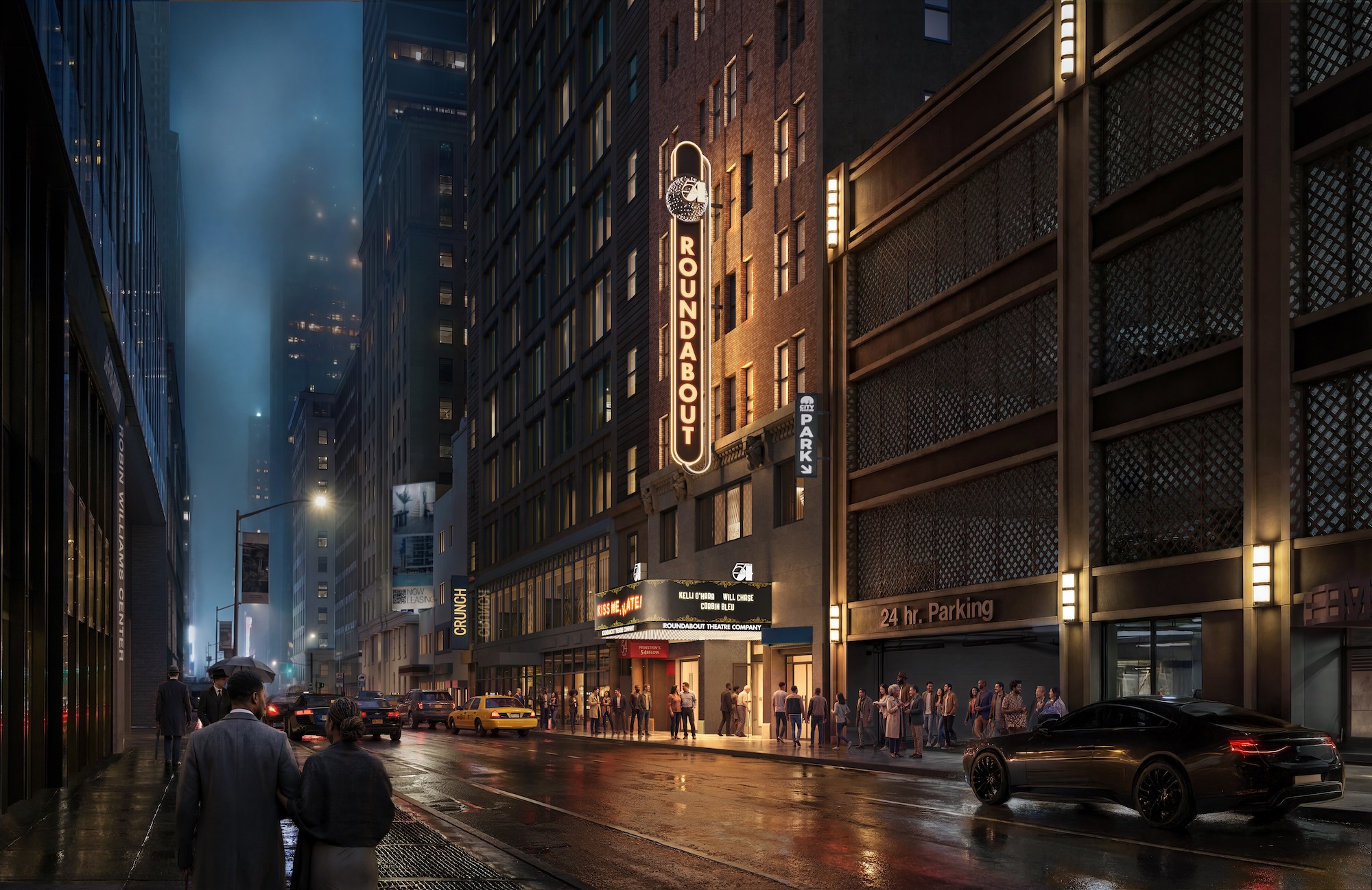 Artist rendering of the planned renovations to the 54th St. entrance to Studio 54